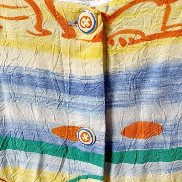 Sz 9 Vintage Dance Man Button Front Dress Hawaiian Jams World Crushed Rayon - Picture 5 of 10